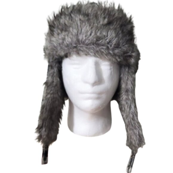 USPA ACCESSORIES Black White & Gray Plaid Faux Fur Trapper Hat - Men's One Size - Picture 2 of 7